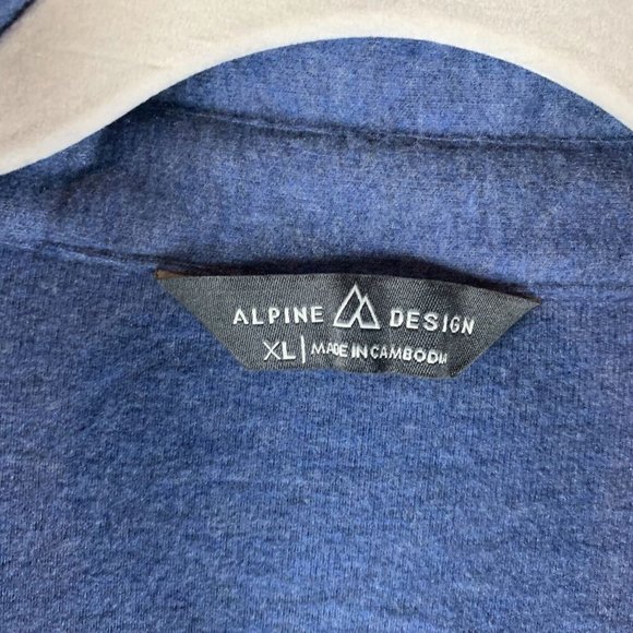 Alpine Design Shirt‎ Mens XL Blue Heather Rayon Wanderful Knit Button-Up 7307 - Picture 3 of 8